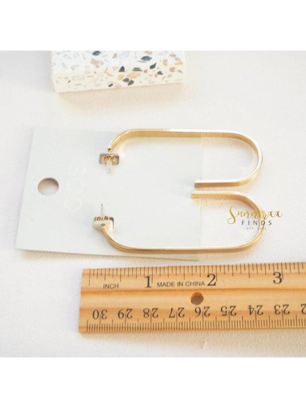 COS Curved Open Hoop Earrings In Gold - Picture 2 of 4